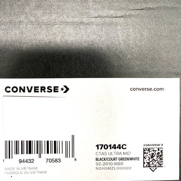 Converse Women's Size 7 170144C CTAS ULTRA MID Black Mesh Green Leather Sneakers - Picture 8 of 9